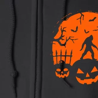 Bigfoot Halloween Pumpkin Head Horror Spooky Full Zip Hoodie