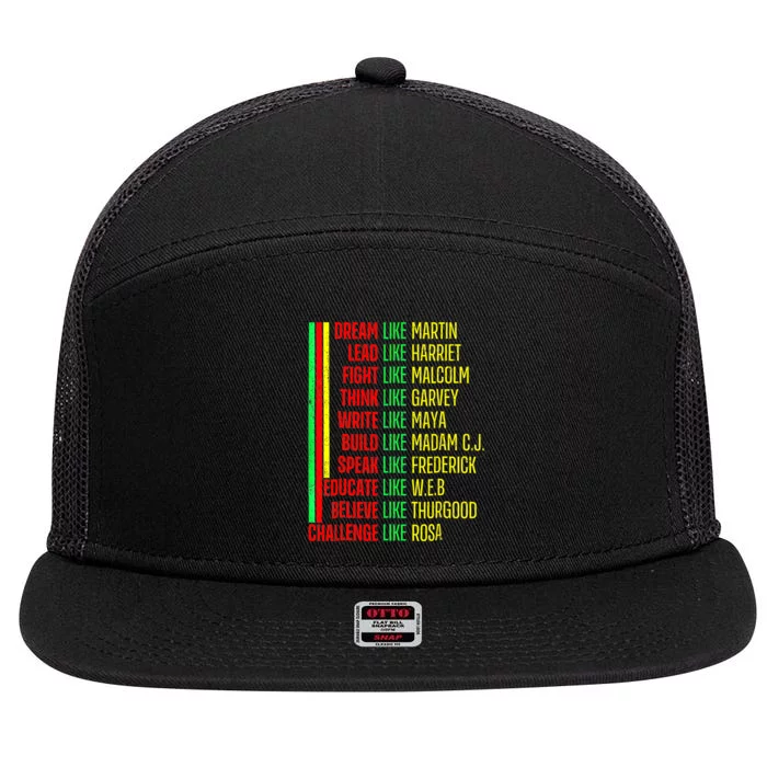 Black History Pride Martin Black Afro African 7 Panel Mesh Trucker Snapback Hat