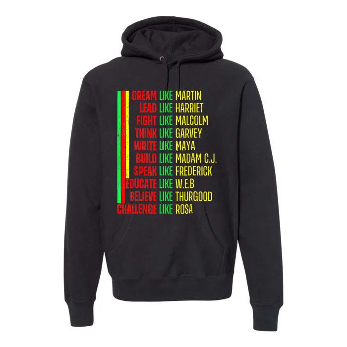 Black History Pride Martin Black Afro African Premium Hoodie