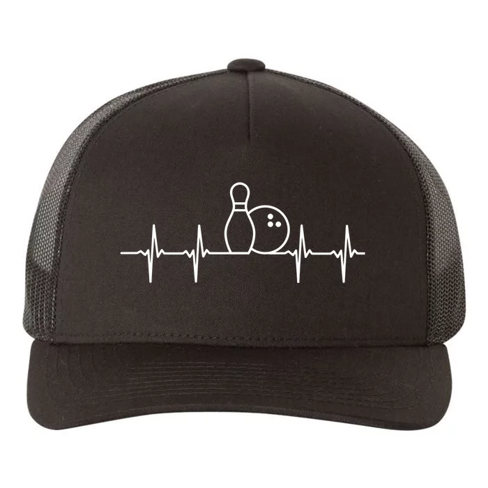 Bowling Heartbeat Pulse Gift Yupoong Adult 5-Panel Trucker Hat