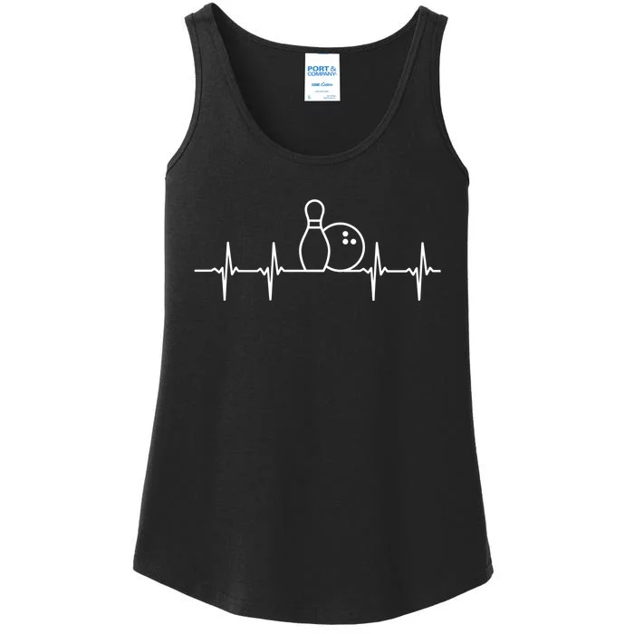 Bowling Heartbeat Pulse Gift Ladies Essential Tank