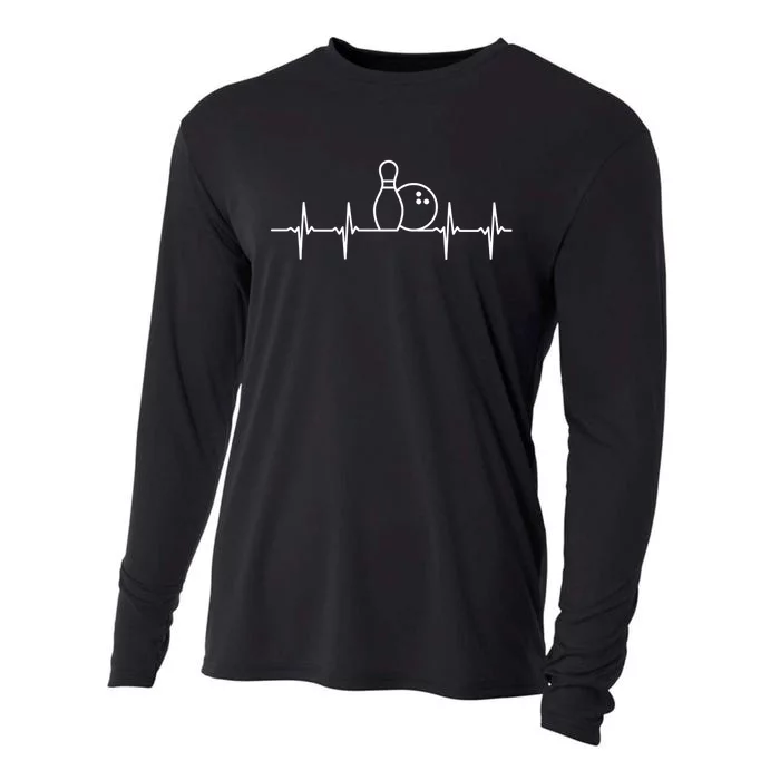 Bowling Heartbeat Pulse Gift Cooling Performance Long Sleeve Crew