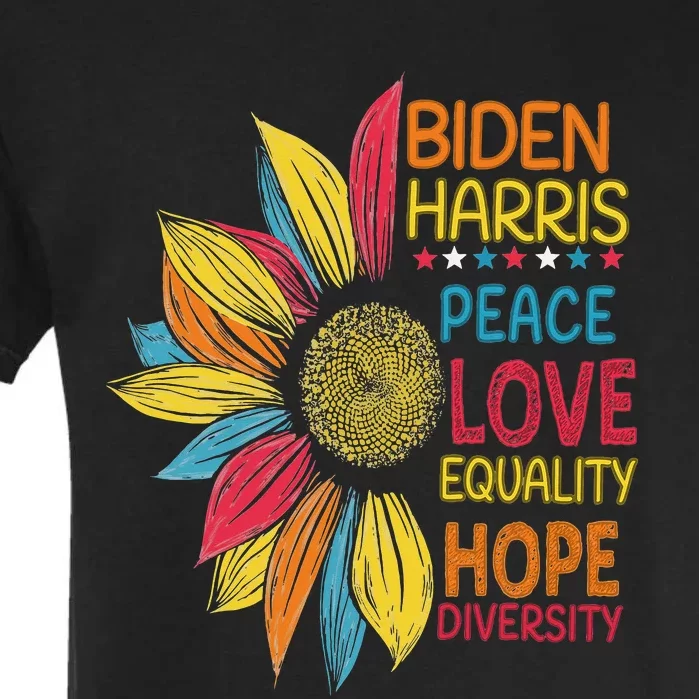 Biden Harris Peace Love Equality Hope Diversity Garment-Dyed Heavyweight T-Shirt