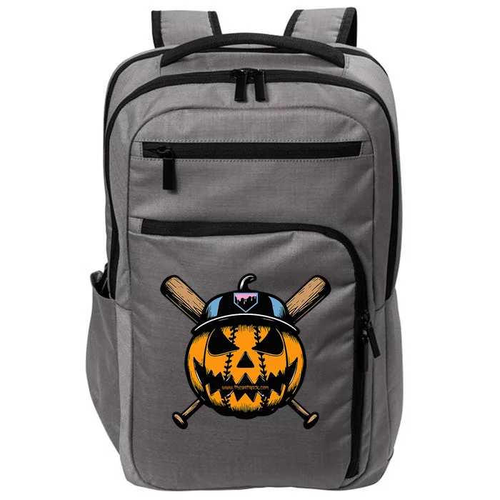 B.A.S.E.B.A.L.L Home Plate Drip Halloween Pumpkin Impact Tech Backpack