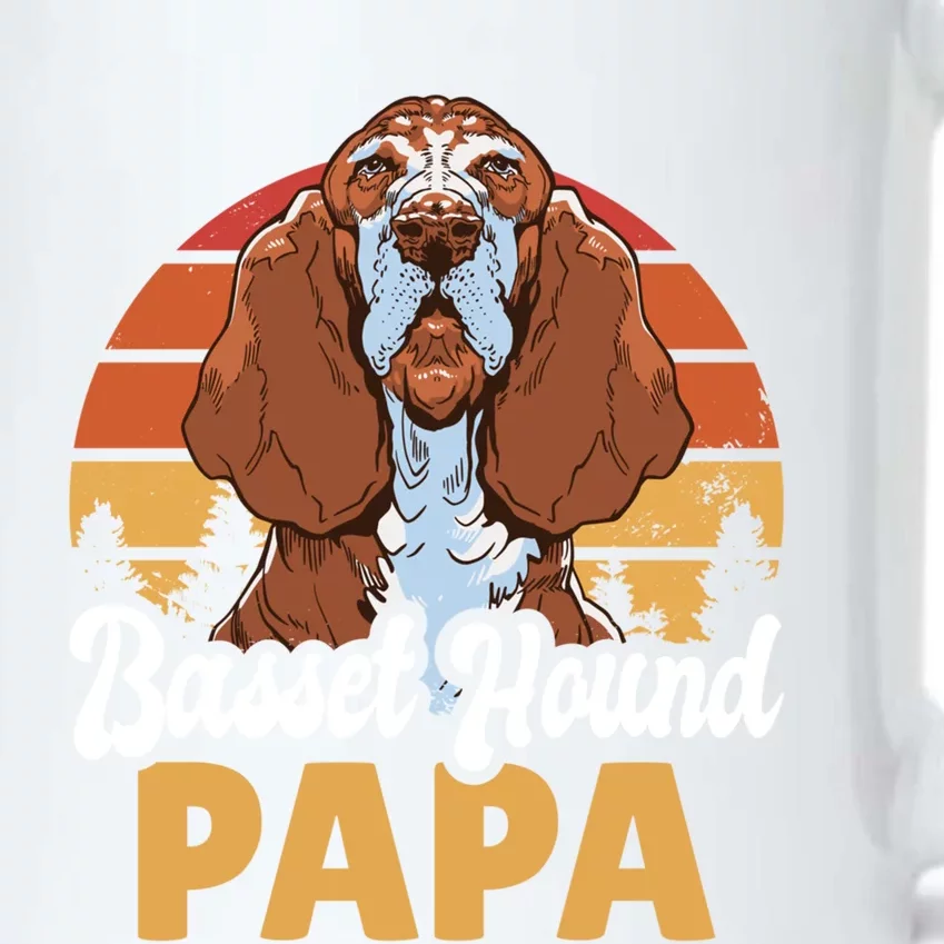 Basset Hound Papa With A Dog For Father's Day Gift Black Color Changing Mug