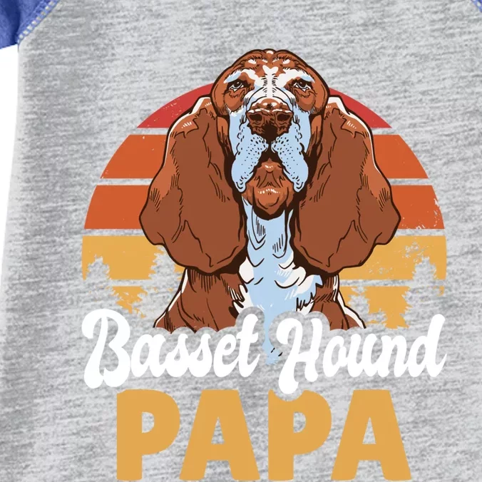 Basset Hound Papa With A Dog For Father's Day Gift Infant Baby Jersey Bodysuit