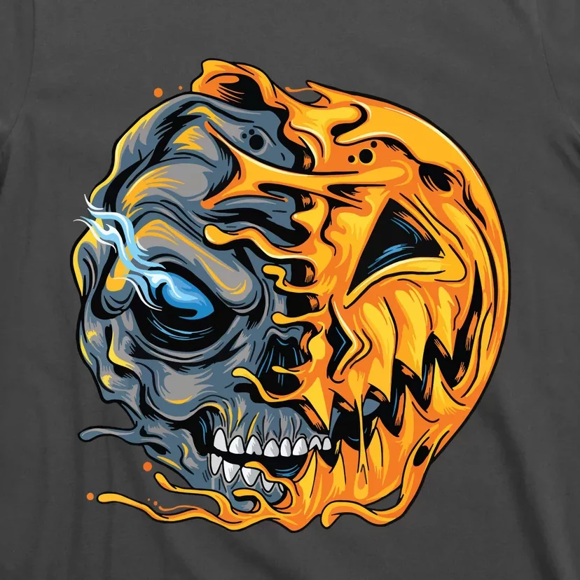 Boy Halloween Pumpkin Skull Kids Teens T-Shirt