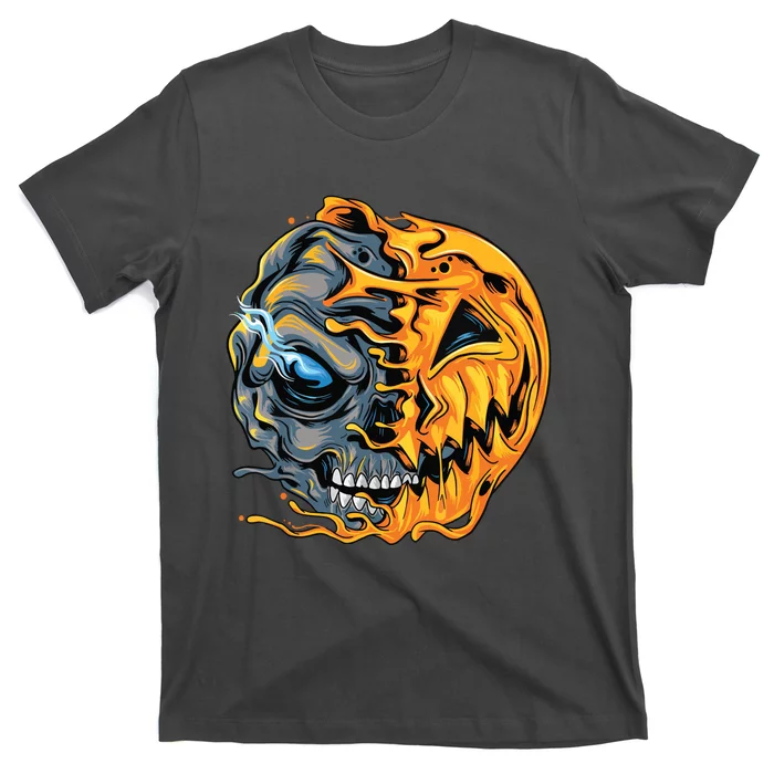 Boy Halloween Pumpkin Skull Kids Teens T-Shirt