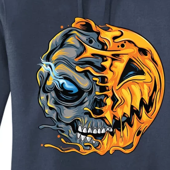 Boy Halloween Pumpkin Skull Kids Teens Women's Pullover Hoodie