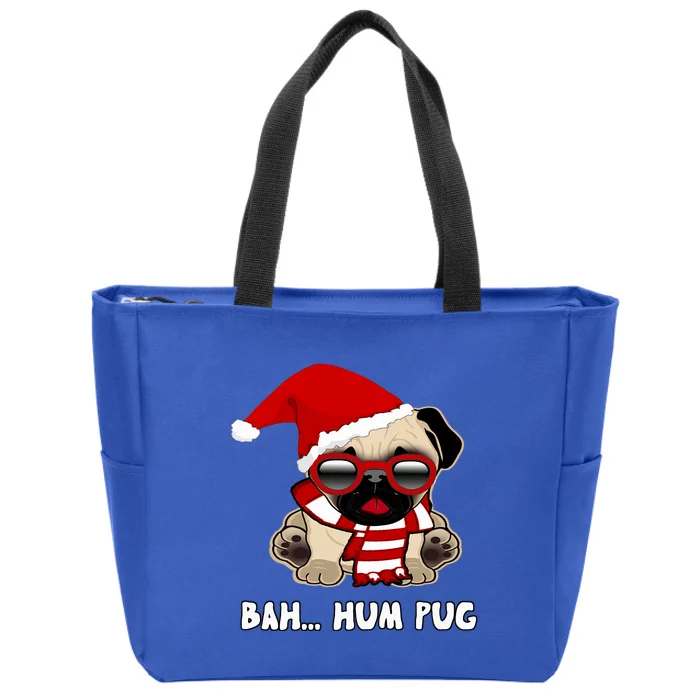 Bah Hum Pug Christmas Great Gift Zip Tote Bag