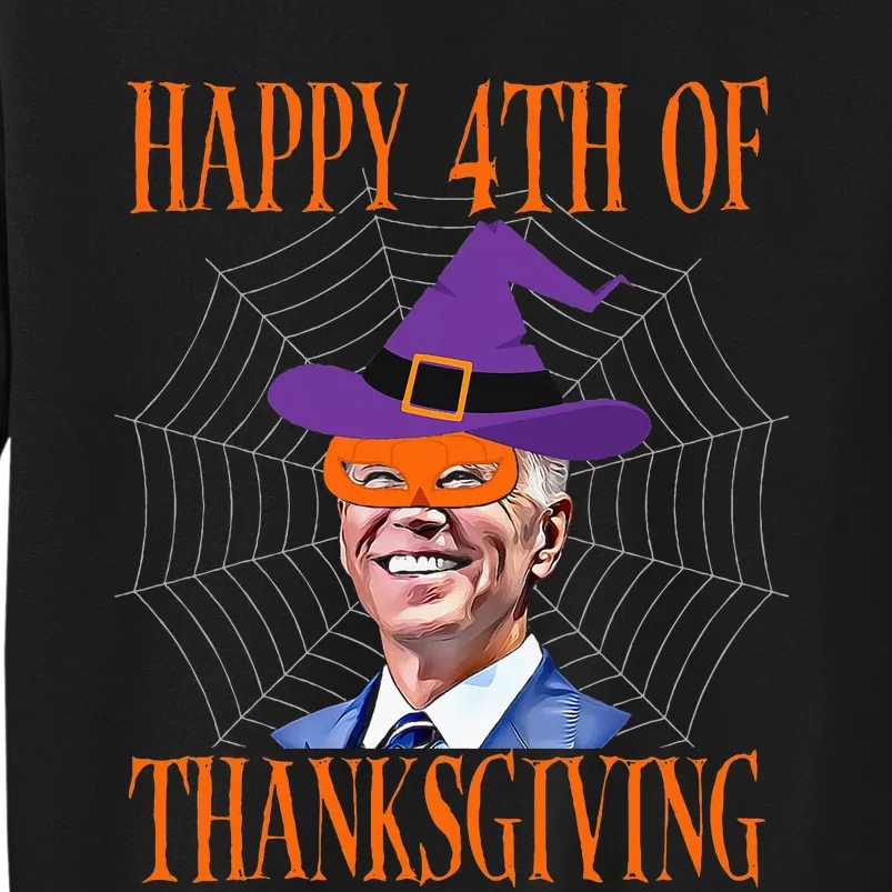 Biden Halloween Pumpkin Mask Funny Political Tall Sweatshirt