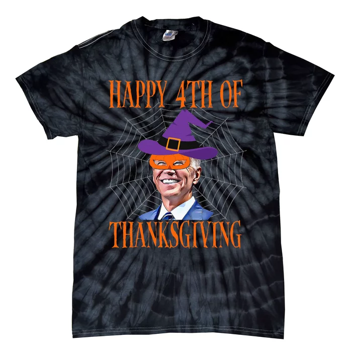 Biden Halloween Pumpkin Mask Funny Political Tie-Dye T-Shirt