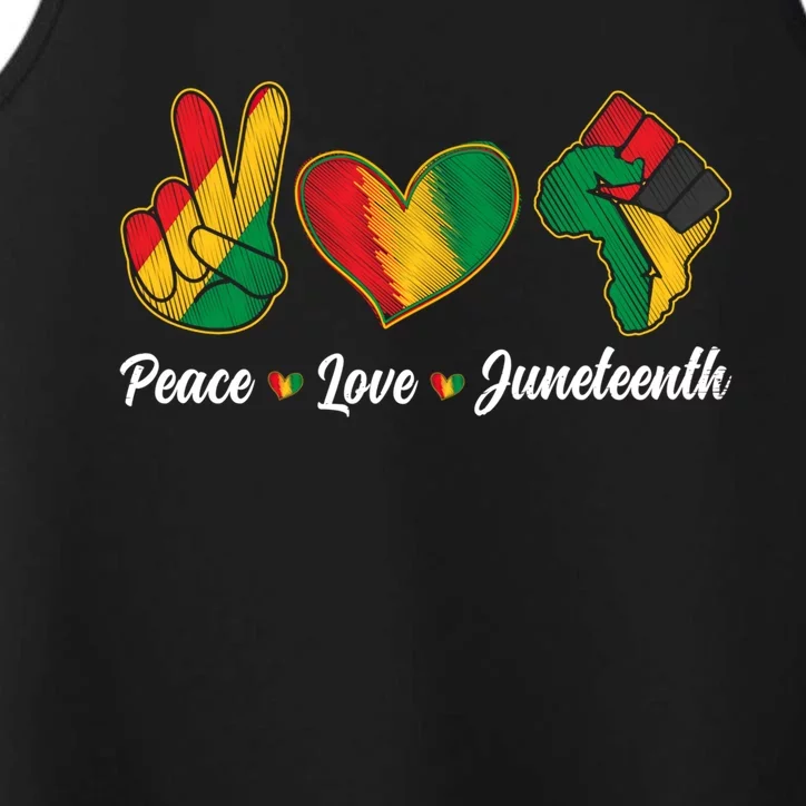 Black History Peace Love Juneteenth Independence Freedom Day Gift Performance Tank