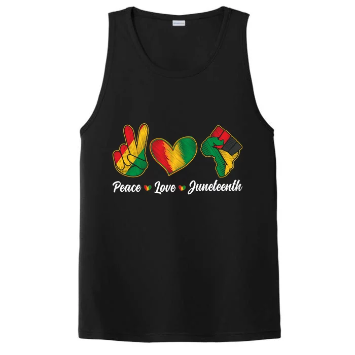 Black History Peace Love Juneteenth Independence Freedom Day Gift Performance Tank