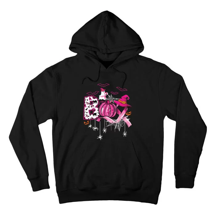 Boo Halloween Pumpkin Ribbon Witch Breast Cancer Tall Hoodie