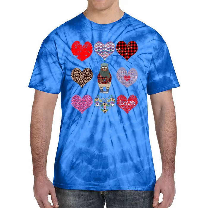 Bear Hearts Pattern Red Plaid Leopard Floral Valentines Day Gift Tie-Dye T-Shirt