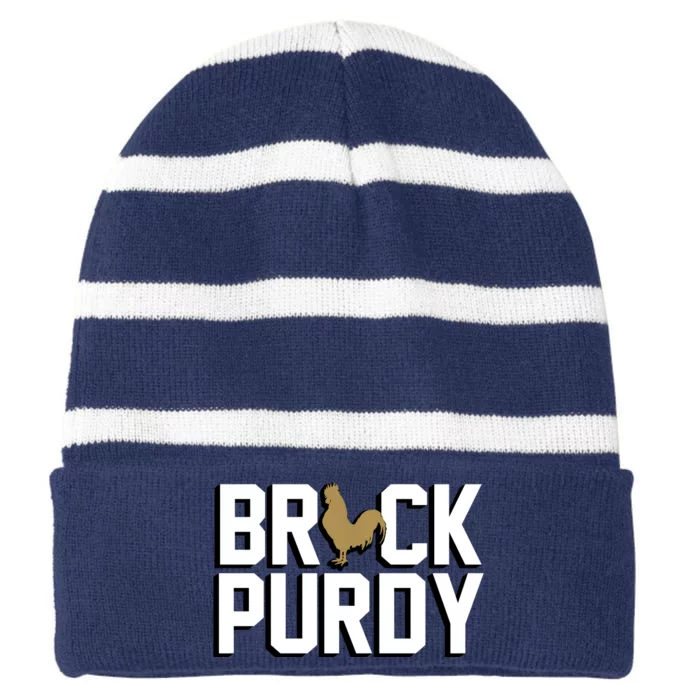 Brock Hard Purdy Good Mr Irrelevant 262 San Francisco Fan Striped Beanie with Solid Band