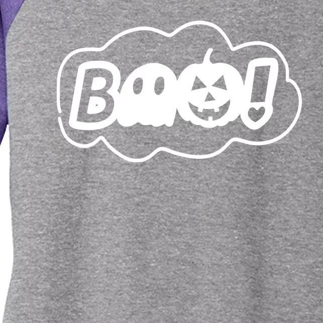 Boo Halloween Pumpkin Season Women's Tri-Blend 3/4-Sleeve Raglan Shirt