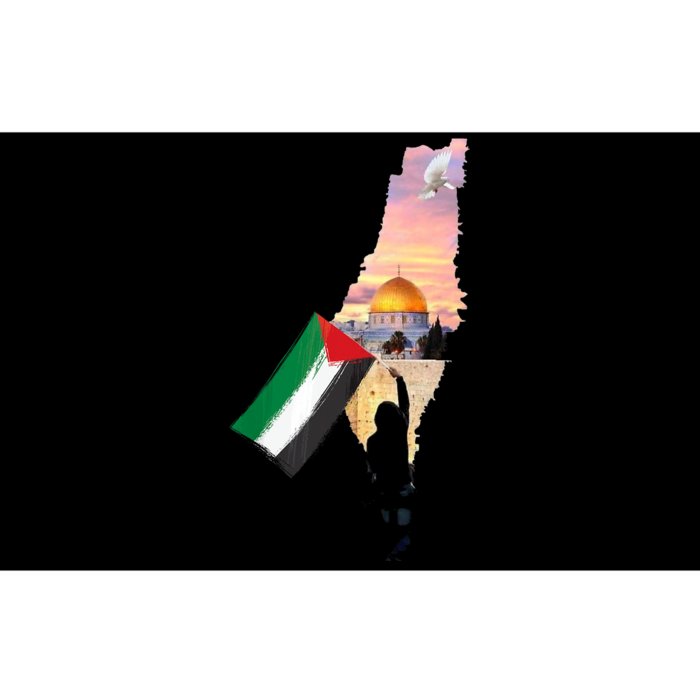 Boy Hold Palestine Flag Palestinians Map JerusalemS City Bumper Sticker