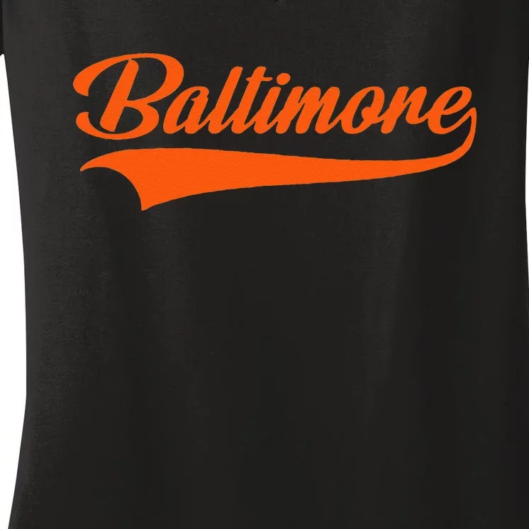 Baltimore Hometown Pride MD Throwback Design Women's V-Neck T-Shirt