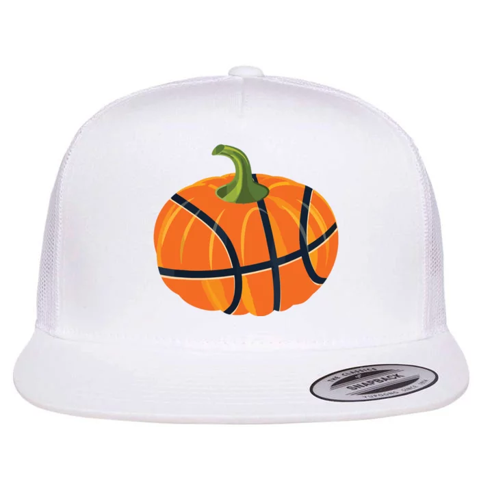 Basketball Halloween Pumpkin Boy Thanksgiving Gift Flat Bill Trucker Hat