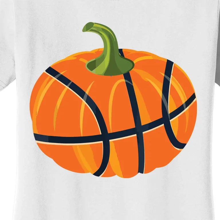 Basketball Halloween Pumpkin Boy Thanksgiving Gift Women's T-Shirt