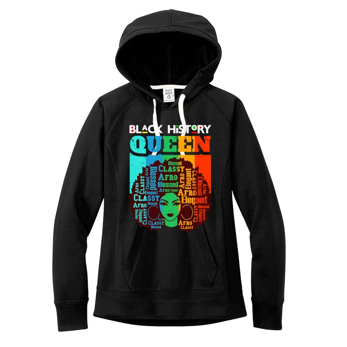 Black History Queen Melanin Queens Mom Auntie Sista Sister Meaningful Gift Women's Fleece Hoodie