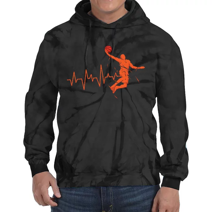 Basketball Heartbeat Retro Tie Dye Hoodie