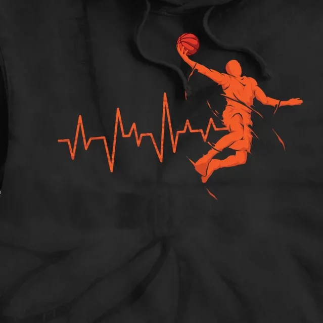 Basketball Heartbeat Retro Tie Dye Hoodie