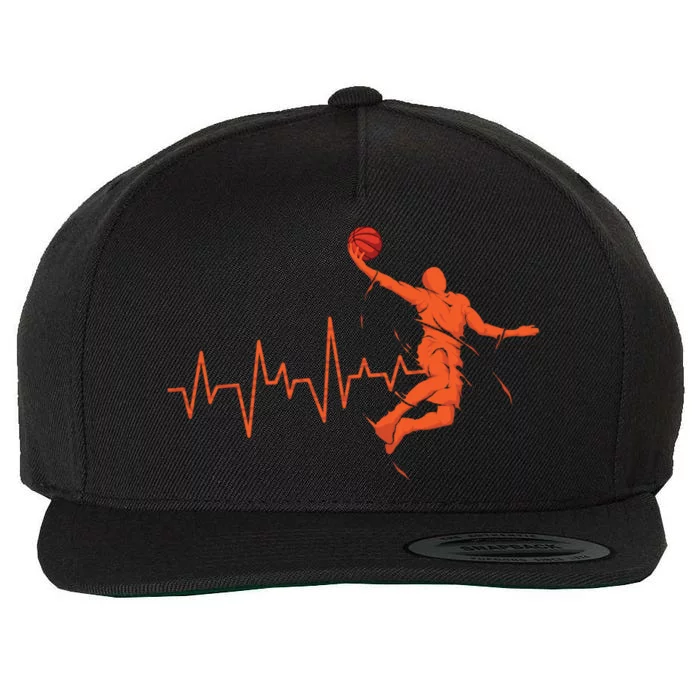 Basketball Heartbeat Retro Wool Snapback Cap