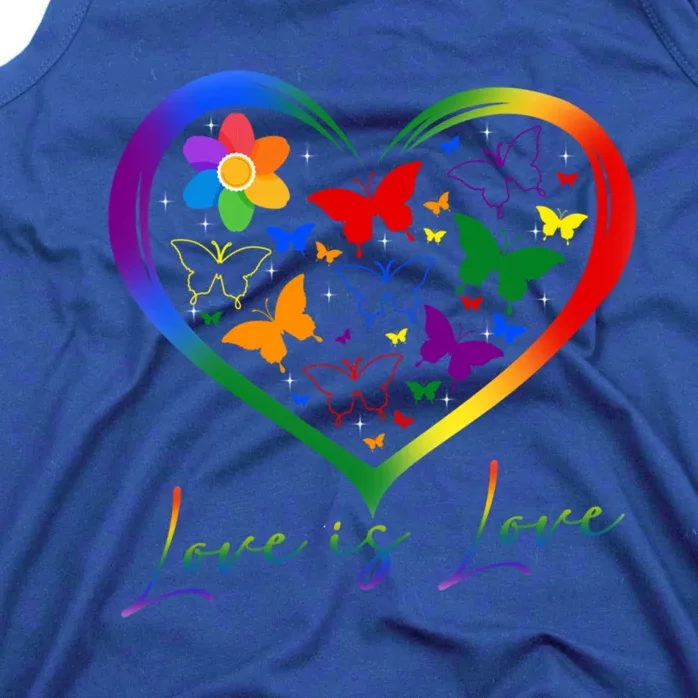 Butterfly Heart Rainbow Love Is Love Lgbt Lesbian Pride Gift Tank Top