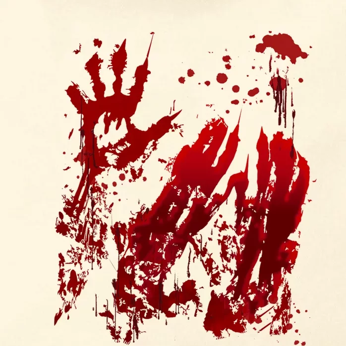 Bloody Handprint Red Hands Blood Splatter Zombie Outbreak Zip Tote Bag