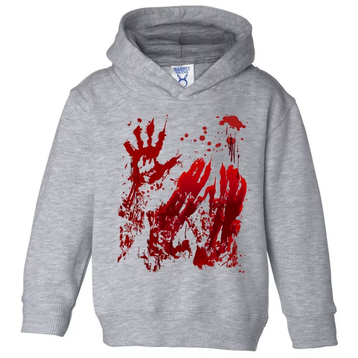 Bloody Handprint Red Hands Blood Splatter Zombie Outbreak Toddler Hoodie