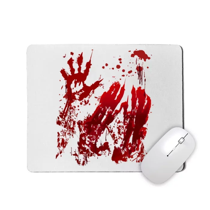 Bloody Handprint Red Hands Blood Splatter Zombie Outbreak Mousepad