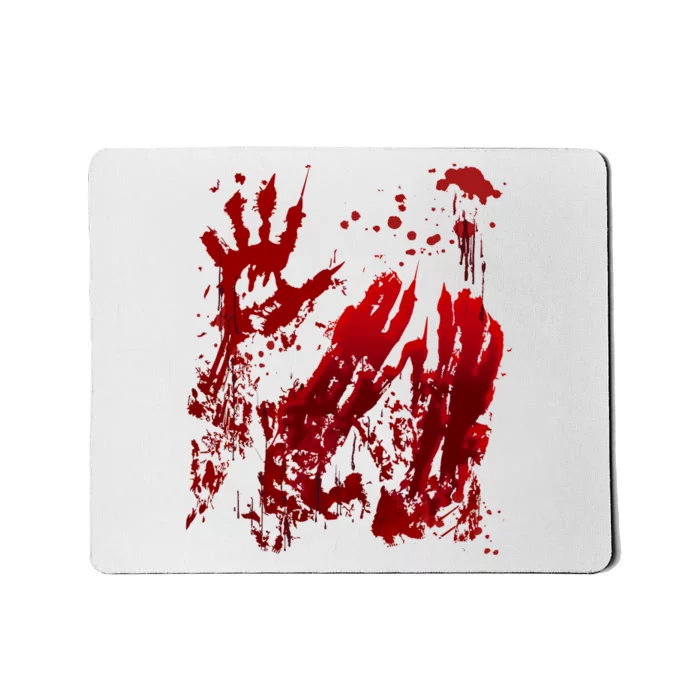 Bloody Handprint Red Hands Blood Splatter Zombie Outbreak Mousepad