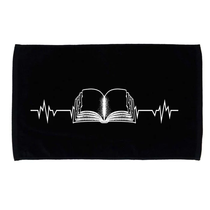 Book Heartbeat Readers Book Lovers Bookworm Reading Teacher Funny Gift Microfiber Hand Towel