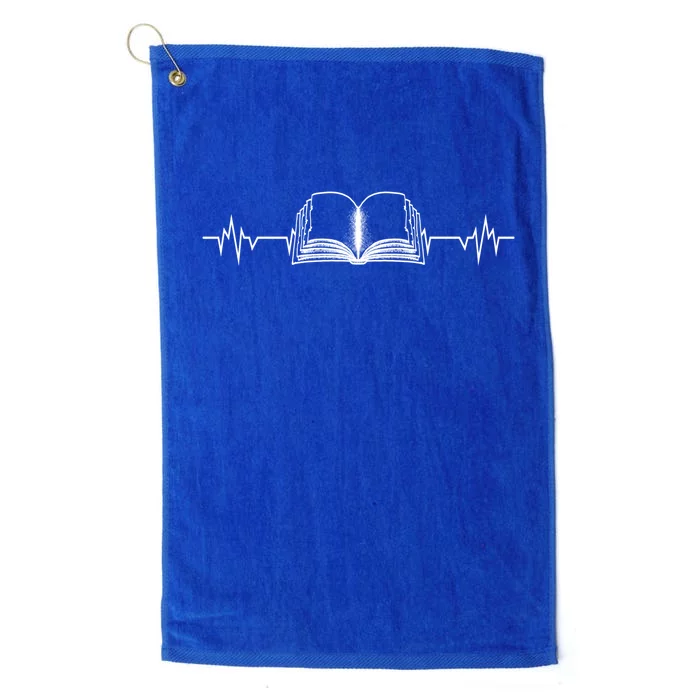 Book Heartbeat Readers Book Lovers Bookworm Reading Teacher Funny Gift Platinum Collection Golf Towel