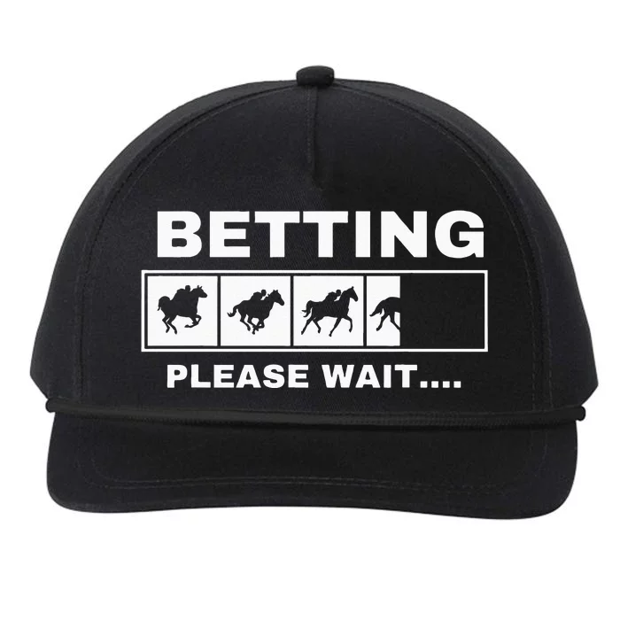 Betting Horse Races Please Wait Gambling Horse Racing Snapback Five-Panel Rope Hat