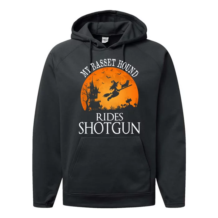 Basset Hound Rides Shotgun Dog Lover Party Performance Fleece Hoodie