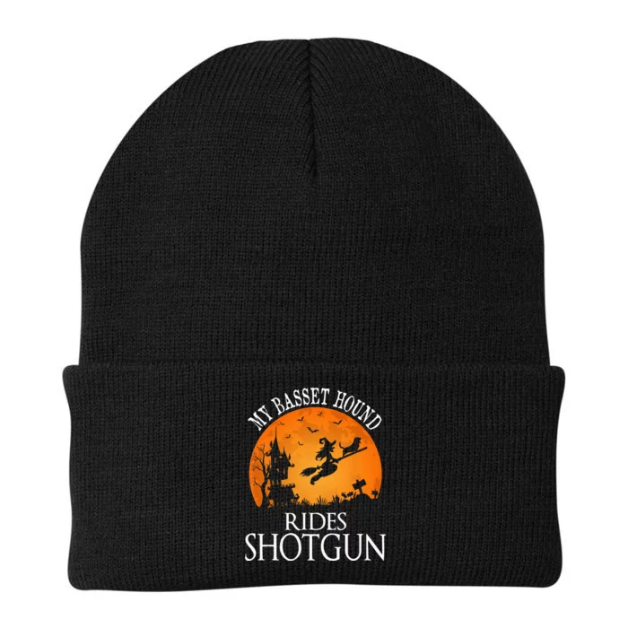 Basset Hound Rides Shotgun Dog Lover Party Knit Cap Winter Beanie