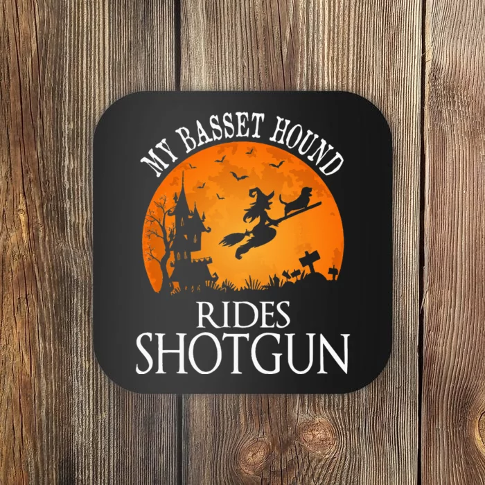 Basset Hound Rides Shotgun Dog Lover Party Coaster