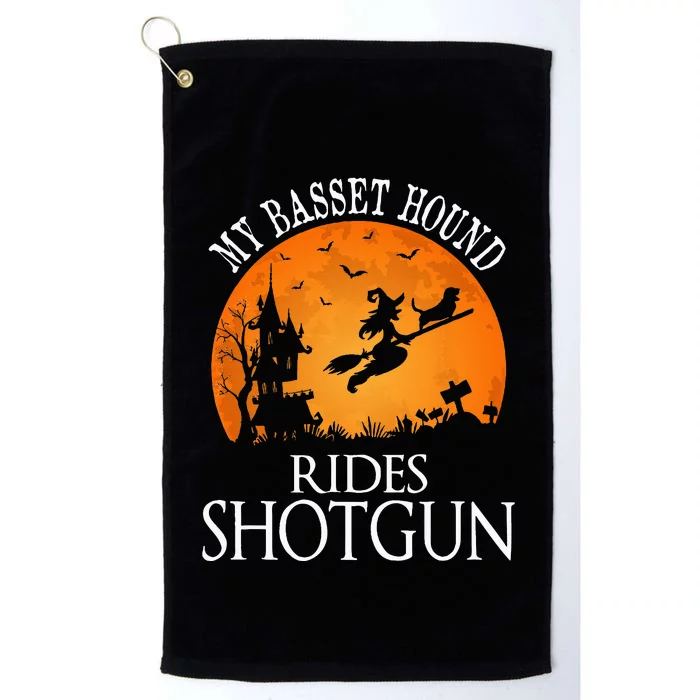 Basset Hound Rides Shotgun Dog Lover Party Platinum Collection Golf Towel