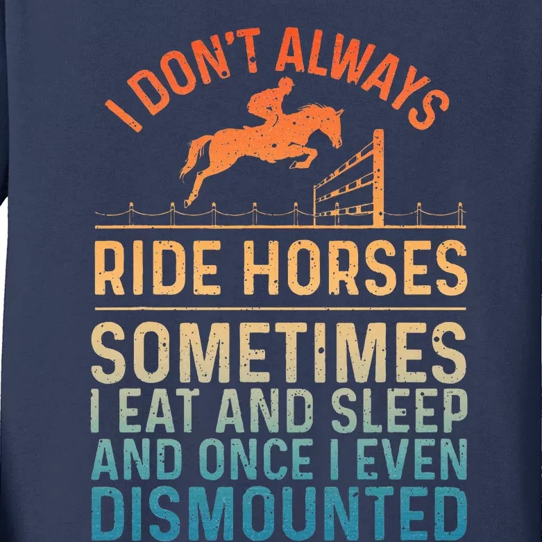 Best Horse Riding Art Equestrian Horse Racing Kids Long Sleeve Shirt