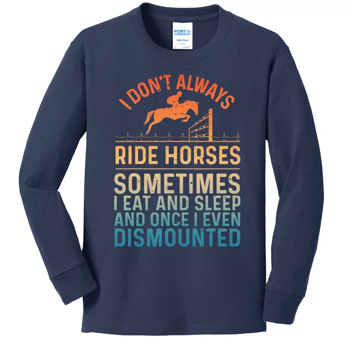 Best Horse Riding Art Equestrian Horse Racing Kids Long Sleeve Shirt