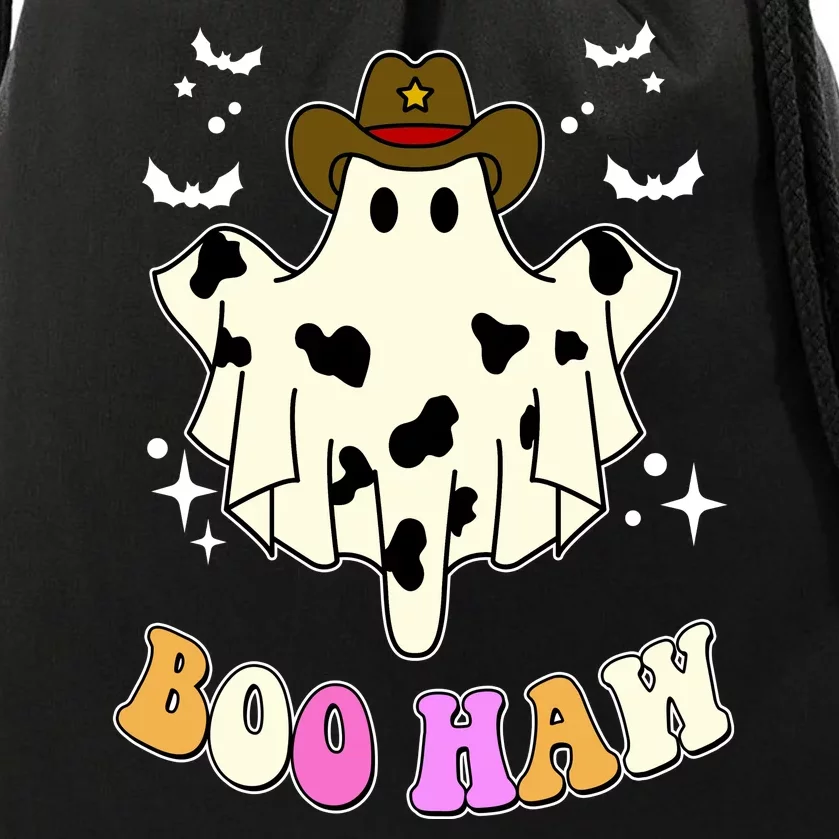 Boo Haw Retro Western Halloween Drawstring Bag