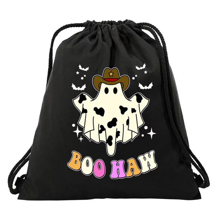 Boo Haw Retro Western Halloween Drawstring Bag