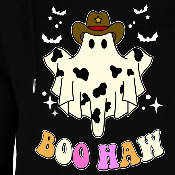 Boo Haw Retro Western Halloween Womens Funnel Neck Pullover Hood