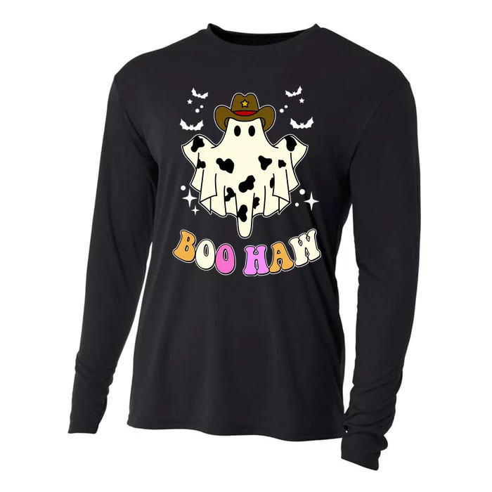 Boo Haw Retro Western Halloween Cooling Performance Long Sleeve Crew