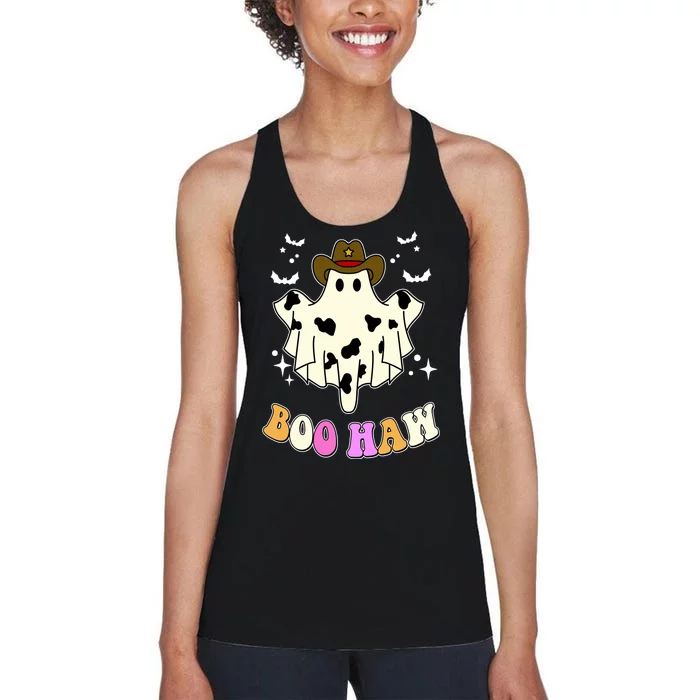 Boo Haw Retro Western Halloween Women's Racerback Tank