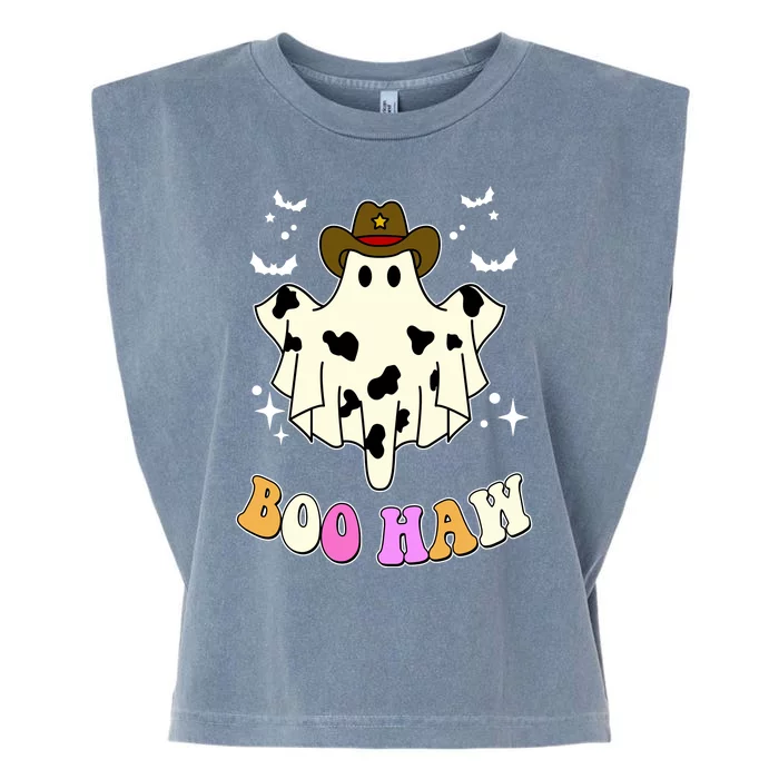 Boo Haw Retro Western Halloween Garment-Dyed Women's Muscle Tee